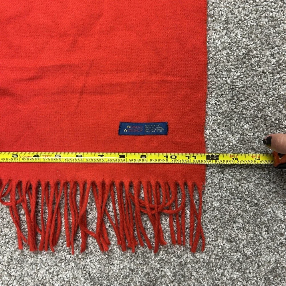 Weavers Workshop Scarf Womens One Size Red Knit Fringe Neck Warmer Soft Winter